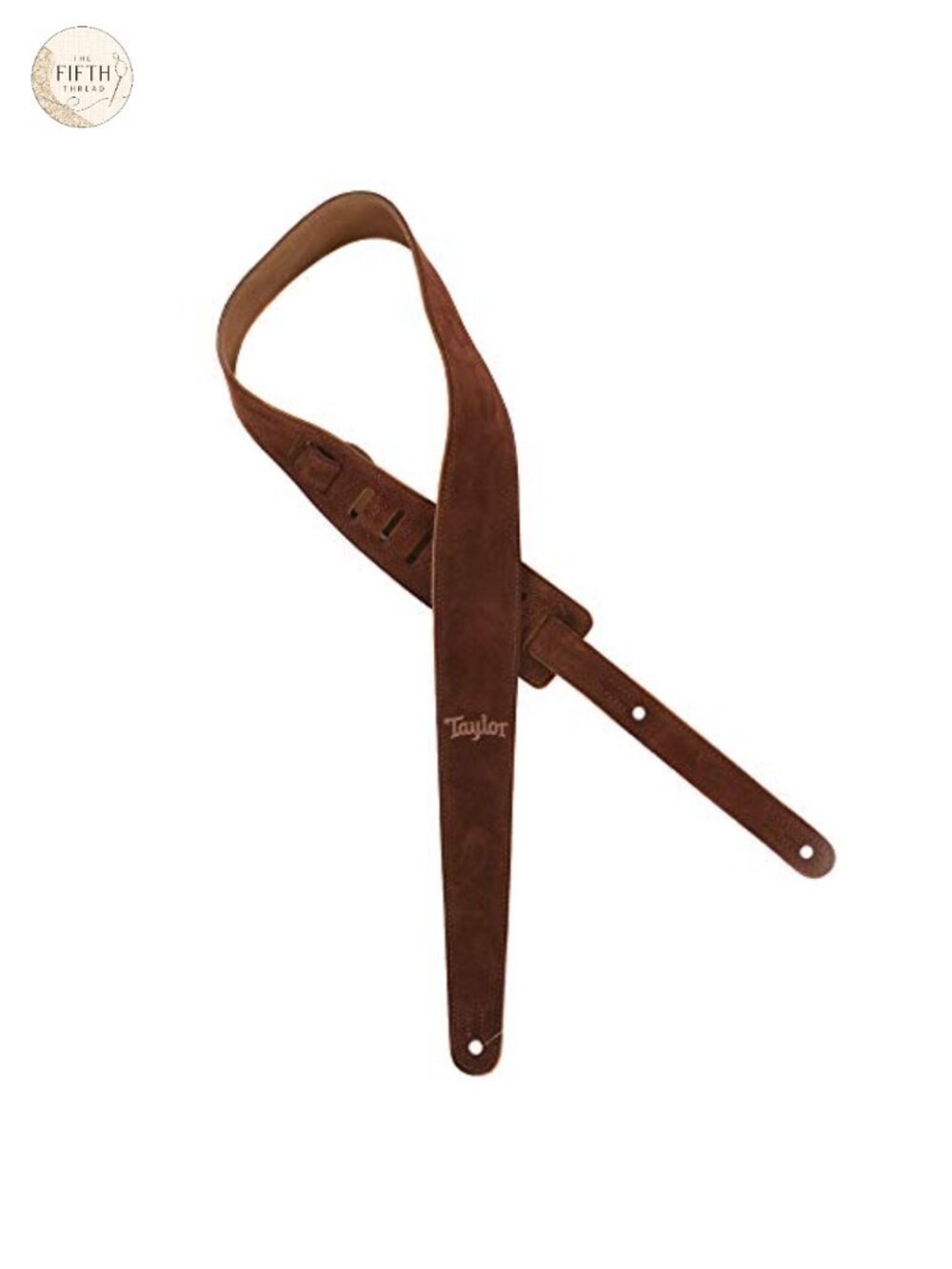 Embroidered Suede 2.5" Guitar Strap - Chocolate